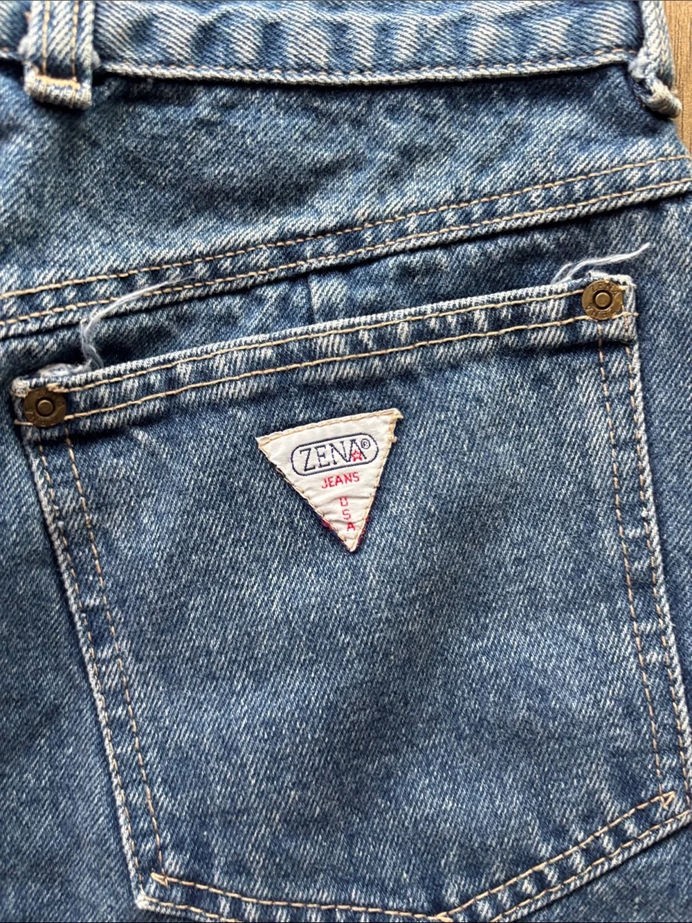 Zena Made In USA Vintage Blue Denim Midi Skirt
